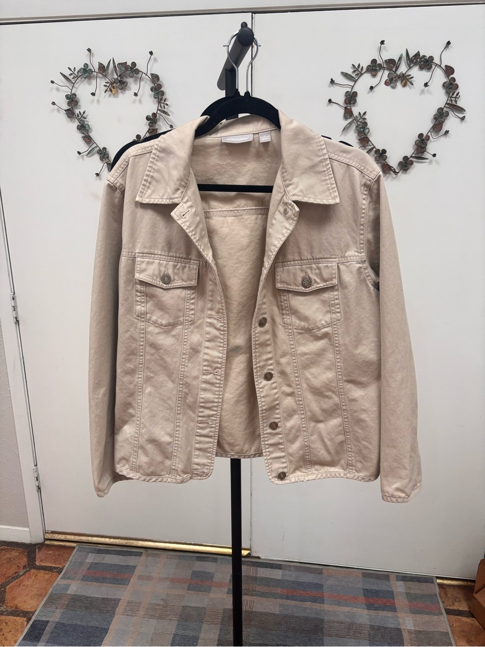 Nordstrom Beige Denim Jacket with Chest Pockets